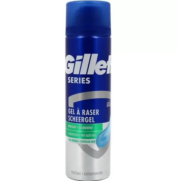 ژل اصلاح ژیلت Gillette مدل Sensitive حاوی عصاره الوئه ورا حجم 200 میل