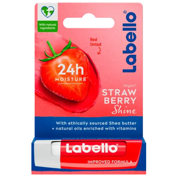 بالم لب لبلو Labello رنگی حاوی اسانس توت فرنگی